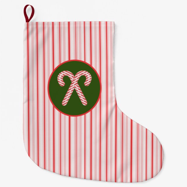 Prästermynt/candy cane-julklapp stor julstrumpa (Framsidan)