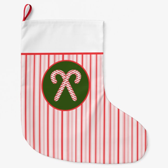 Prästermynt/candy cane-julklapp stor julstrumpa (Framsidan)