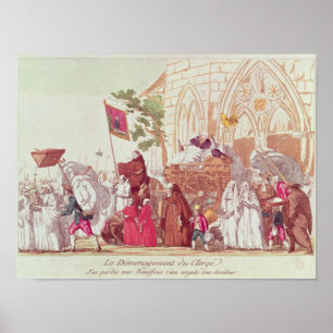 Prästerskap som lämnar kyrkan efter Salen Poster