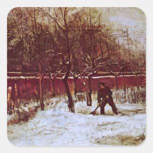 Prästgårdsträdgården i Nuenen av Vincent van Gogh Fyrkantigt Klistermärke