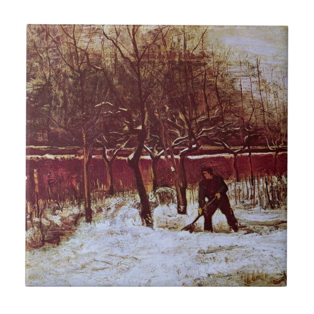 Prästgårdsträdgården i Nuenen av Vincent van Gogh Kakelplatta (Framsidan)