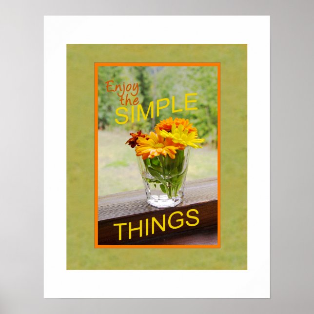 Prästkragar i glasfotografi med orange kant poster (Framsidan)