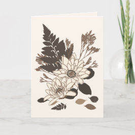 Prästkragar och blad - genomskinliga på kräm. kort