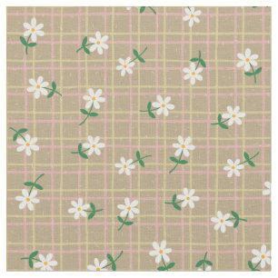 Prästkragar på brun tartan (liten skala) tyg