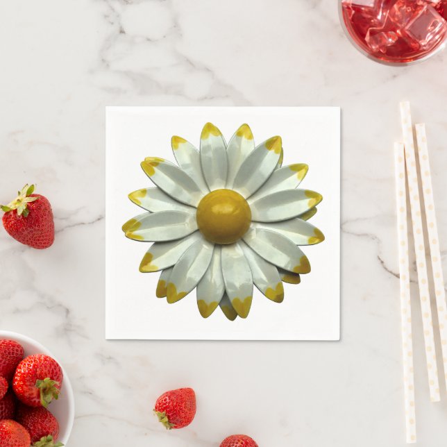 Prästkrage - Blommig vår sommar trädgård bröllop Pappersservett (Insitu)