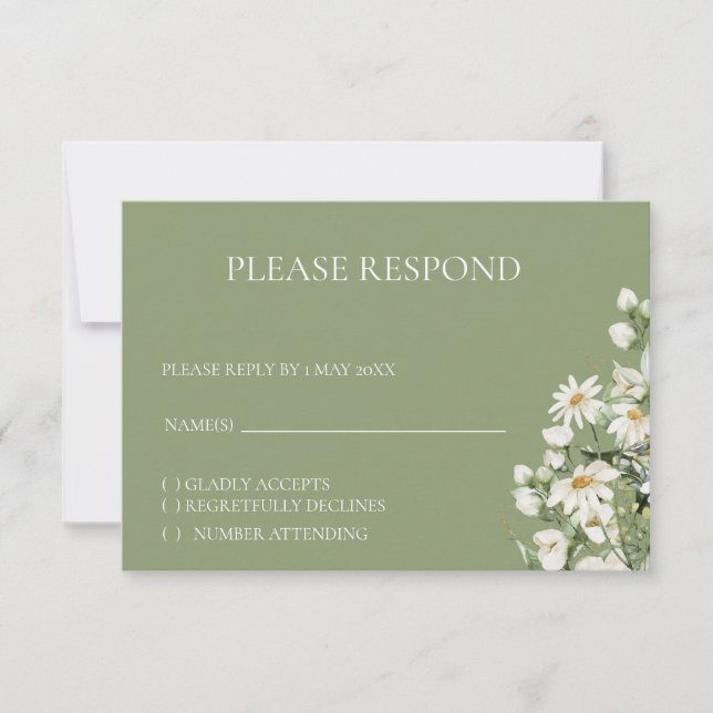 Prästkrage Boho RSVP-kort OSA Kort (Framsida)