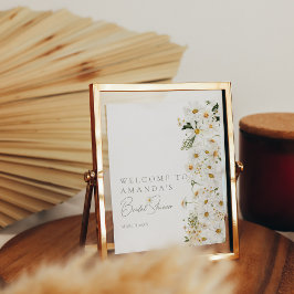 Prästkrage Boho Wildflower Modern Bröllops Hälsnin Poster