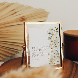 Prästkrage Boho Wildflower Modern Bröllops Hälsnin Poster