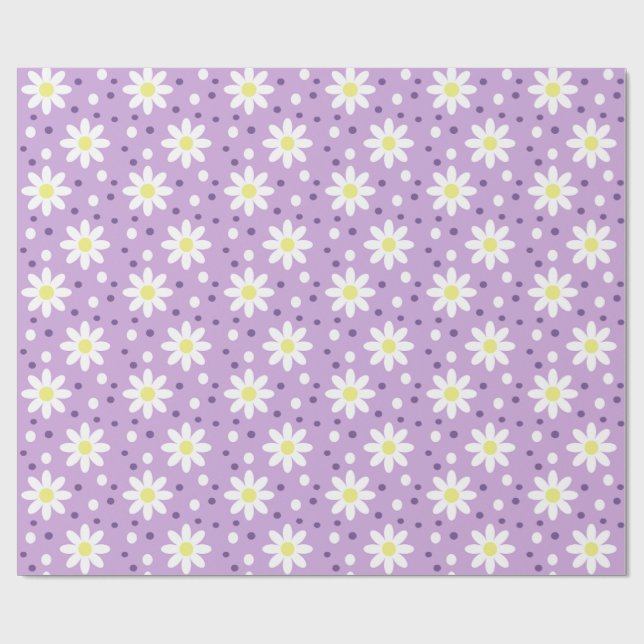 prästkragedots lilafärg presentpapper (Platt)