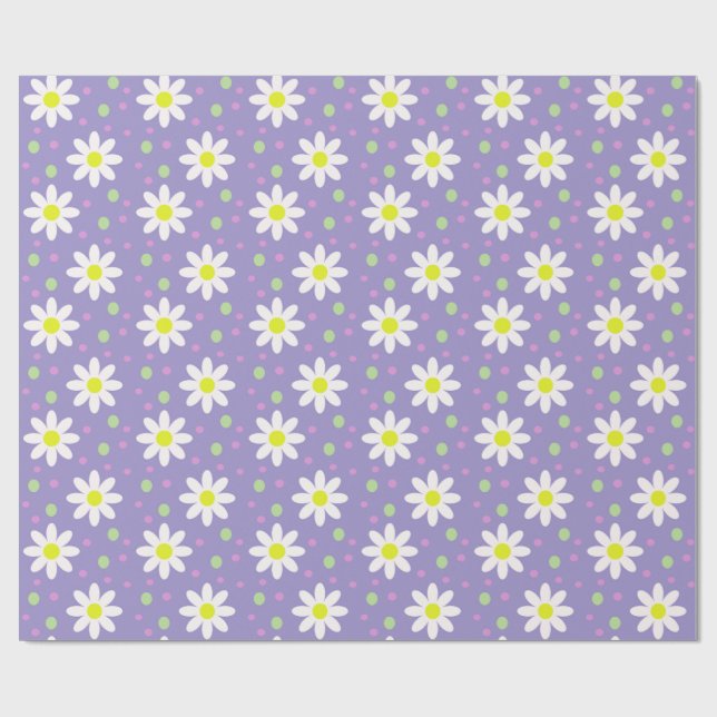 prästkragedots violett presentpapper (Platt)