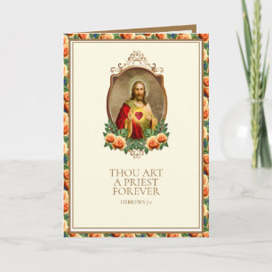 Prästvigning Heliga Hjärtat Jesus Elegant Kort