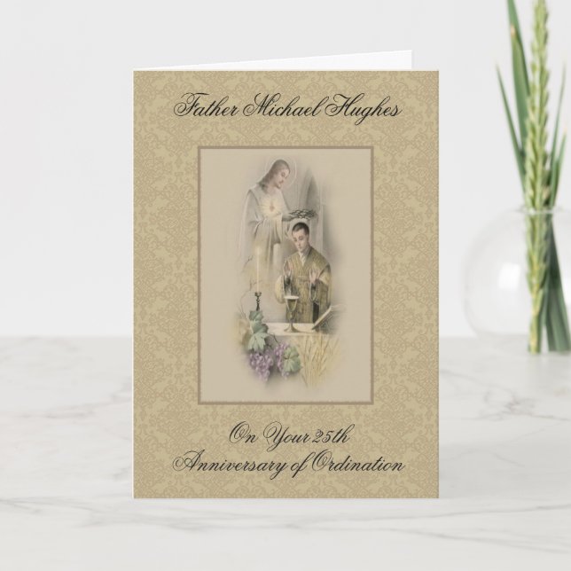 PRÄSTVIGNING JESU KRÖNING ÅRSDAG KORT (Framsida)