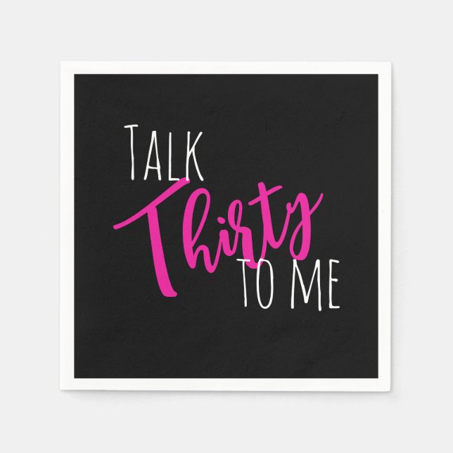 Prata 30 med Napkin på födelsedagen Pappersservett (Framsidan)