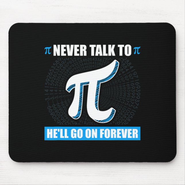 Prata aldrig med Pi Pi Lycklig Pi Day Math Musmatta (Framsidan)