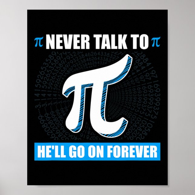 Prata aldrig med Pi Pi Lycklig Pi Day Math Poster (Framsidan)