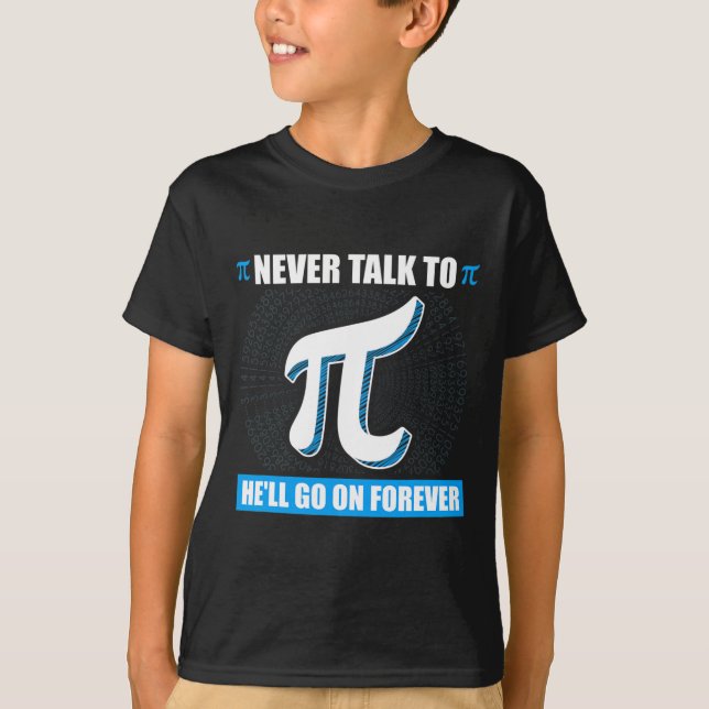Prata aldrig med Pi Pi Lycklig Pi Day Math T Shirt (Framsida)
