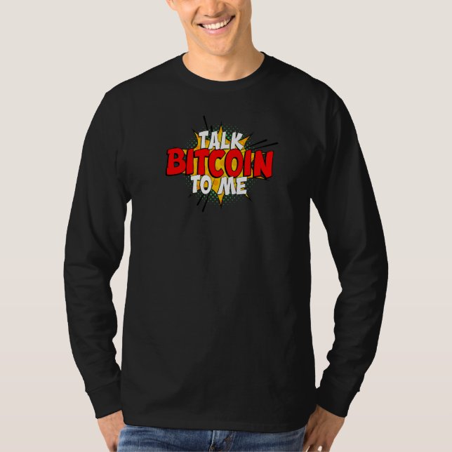 Prata bitcoin med mig btc t shirt (Framsida)