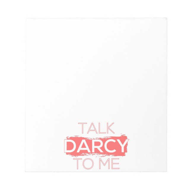 Prata Darcy med mig. Anteckningsblock (Framsida)