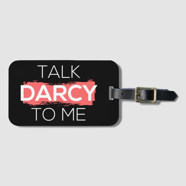 Prata Darcy med mig. Bagagebricka (Framsida horisontal)