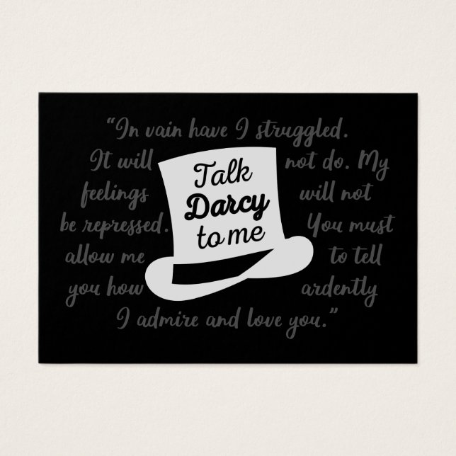 Prata Darcy med mig II Visitkort (Framsidan)
