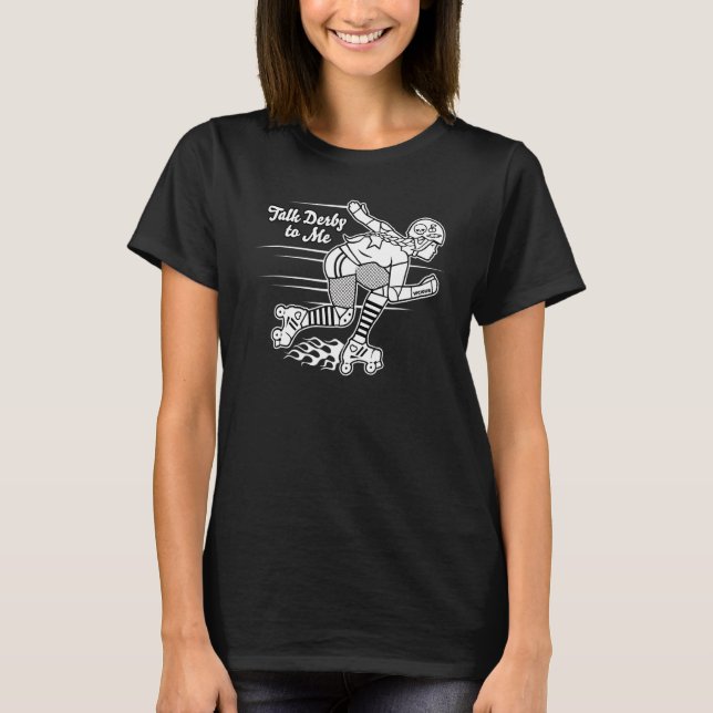Prata Derby mot mig Roller Derby Roller Skater Gra T Shirt (Framsida)