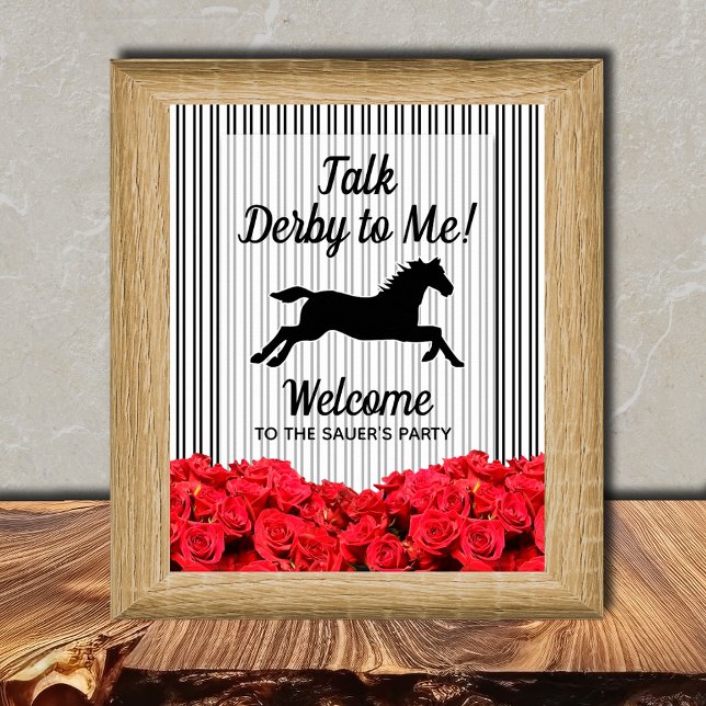 Prata Derby till Me Racehorse Welcome Poster (Talk Derby to Me Racehorse Welcome Poster - INSTANT DOWNLOAD and/or PRINTED)