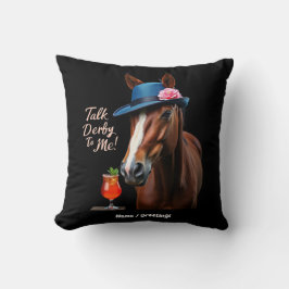 Prata derby till mig, Tävla Horse Quote Kudde