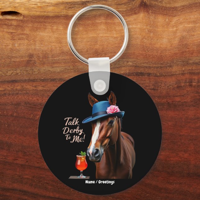 Prata derby till mig, Tävla Horse Quote Nyckelring (Framsida)