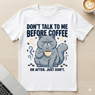 Prata Inte Innan Kaffe Eller Efter Grumpy Cat T Shirt