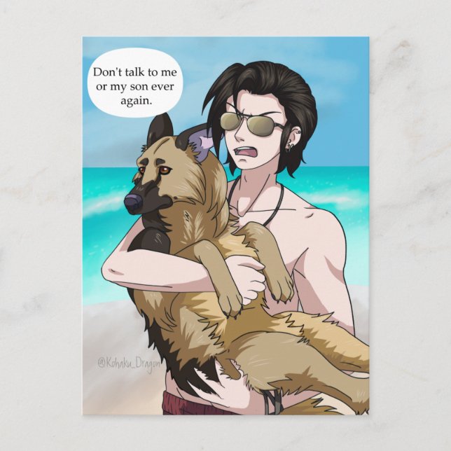 Prata inte med mig eller mitt Son Card Vykort (Framsida)