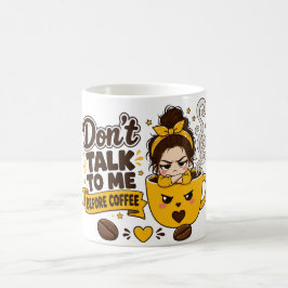 Prata Inte Med Mig Innan Kaffe Grinig Tjej Kaffemugg