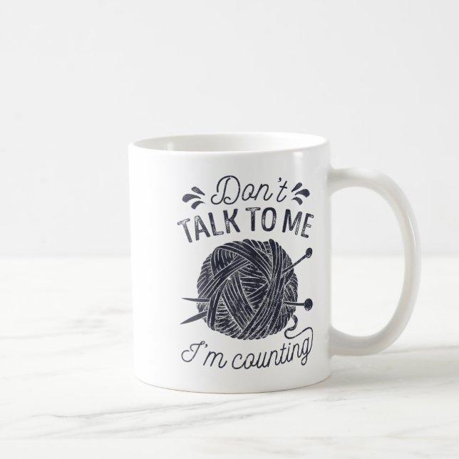 Prata Inte Med Mig Jag Räknar Stickningsälskare St Kaffemugg (Höger)