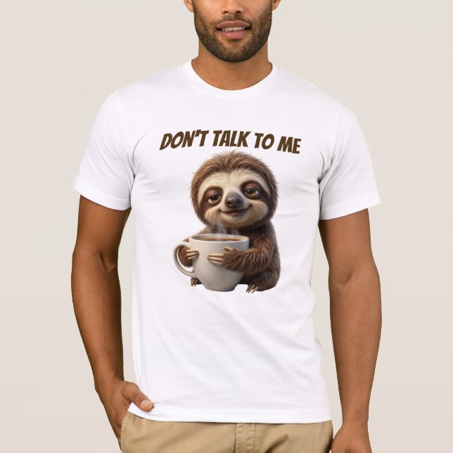 Prata Inte Med Mig Kaffe Seng T Shirt (Framsida)