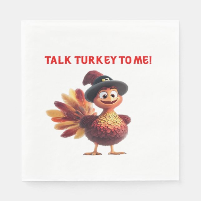 Prata Kalkon Med Mig Rolig Thanksgiving Design Kla Pappersservett (Framsidan)