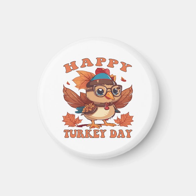 prata kalkon med mig Thanksgiving Magnet (Framsidan)