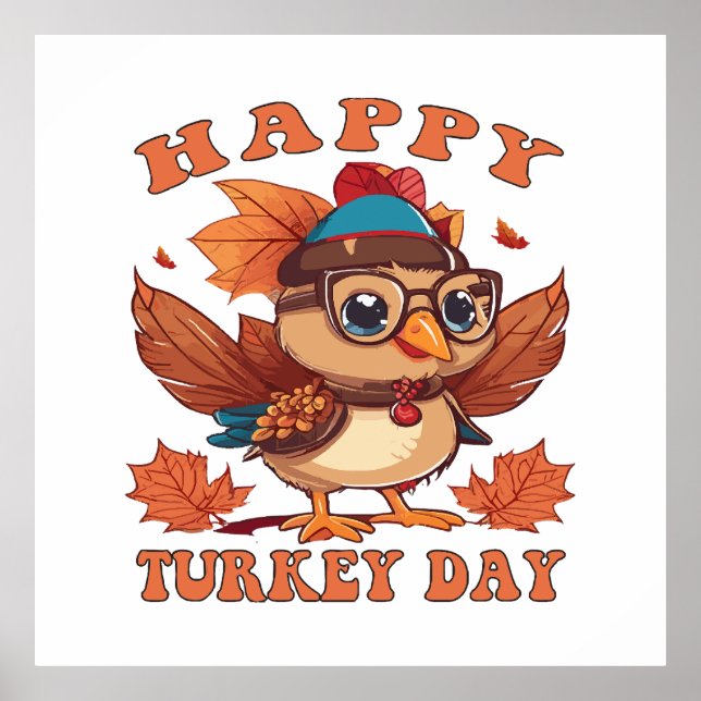 prata kalkon med mig Thanksgiving Poster (Framsidan)