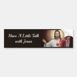Prata lite med Jesus bil. Bildekal