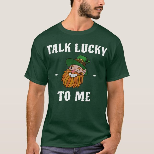 Prata Lucky med Leprechaun St. Patricks Day T Shirt (Framsida)