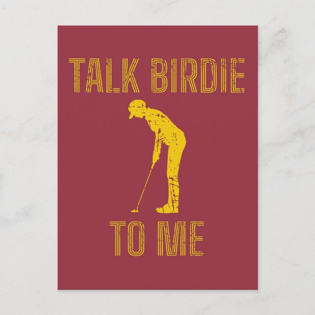 Prata med Birdie till mig Funny Golf Älskare Vykort (Framsida)