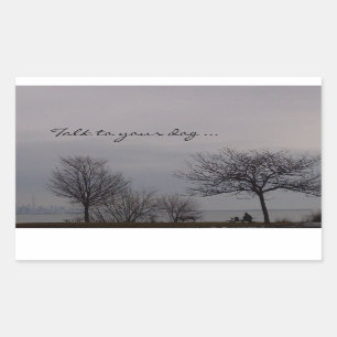 Prata med din Hund-symbol med RoseWrites Rektangulärt Klistermärke