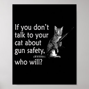 Prata Med Din Katt Om Vapen Säkerhet Roligt Poster