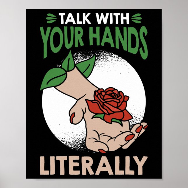 Prata med dina händer bokstavligen amerikanskt tec poster (Framsidan)
