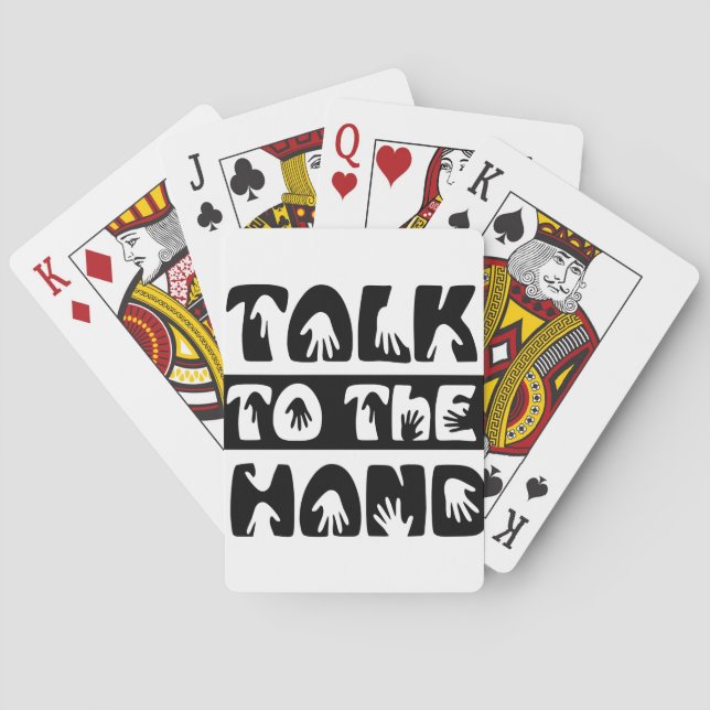 Prata med handen casinokort (Baksidan)