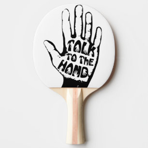 Prata med handen pingisracket