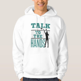 Prata med Händer Funny Volleyball Mitten Blocker Hoodie