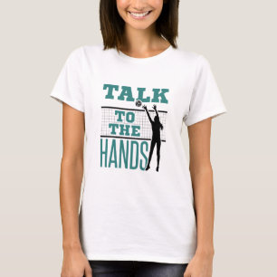 Prata med Händer Funny Volleyball Mitten Blocker T Shirt