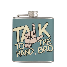 Prata med handkolven på anpassningsbarna fickplunta