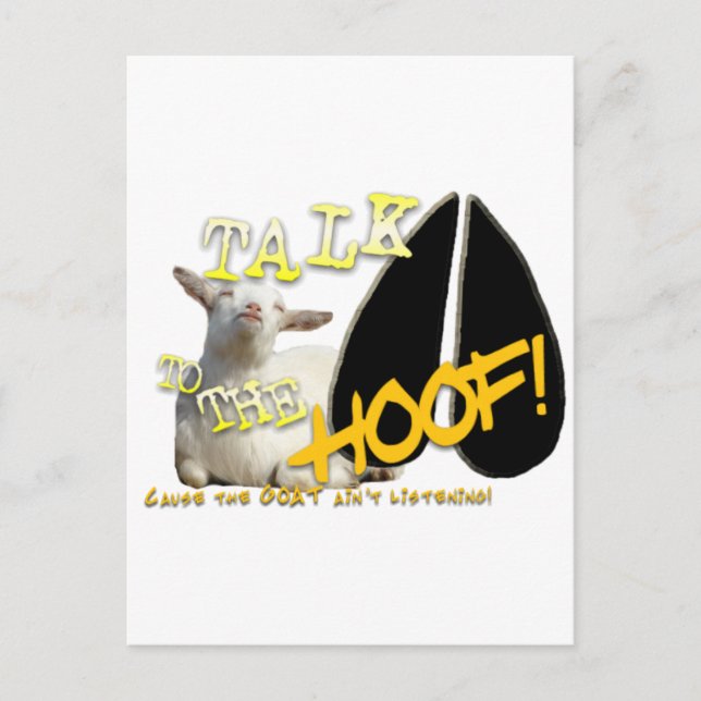 PRATA MED HOOF! FUNNY GOAT SAYING VYKORT (Framsida)