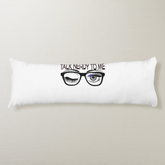 Prata med mig om Geek Glass Winking Öga Kroppskudde (Framsidan)