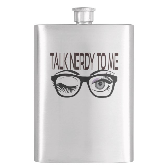 Prata med mig om Geek Glass Winking Öga Lila Fickplunta (Framsidan)